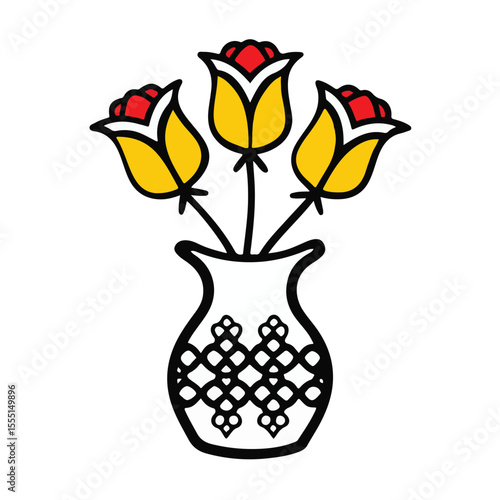 Pink blossoms in a decorative vase, bringing the beauty of nature and spring to any design