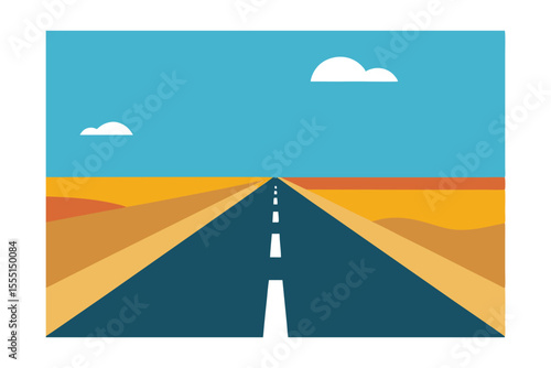Endless Journey Open Road Ahead, Desert Highway Adventure