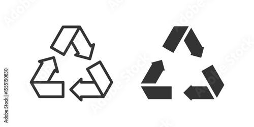 Recycle arrow icon set illustrating waste reduction and reuse.