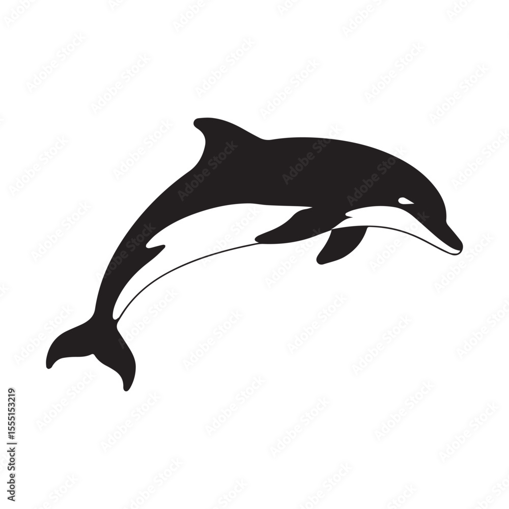 Obraz premium dolphin silhouette isolated on white