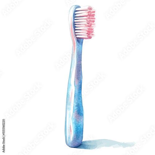 Toothbrush, watercolor painting vector, isolated on a white background.