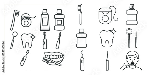 The image is of a man brushing his teeth with a toothbrush and a tube of toothpaste. The toothbrush is on the left side of the image, and the toothpaste is on the right side