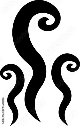 Aromas vaporize icon trendy flat hand drawn line comic doodle. Smells vector, hot aroma air fragrance , stink or cooking steam symbols, smelling or vapor, smoking or odors. cloud or wind silhouette.