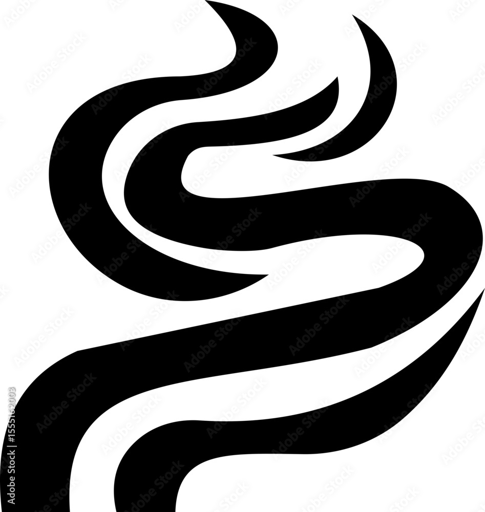 Naklejka premium Aromas vaporize icon trendy flat hand drawn line comic doodle. Smells vector, hot aroma air fragrance , stink or cooking steam symbols, smelling or vapor, smoking or odors. cloud or wind silhouette.