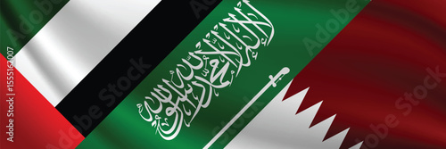 National Design Featuring Saudi Arabia, United Arabe of Emirates and Qatar Identity