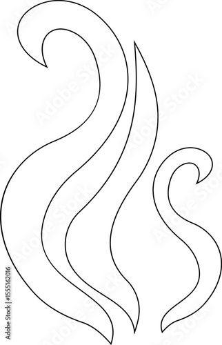 Aromas vaporize icon trendy flat hand drawn line comic doodle. Smells vector, hot aroma air fragrance , stink or cooking steam symbols, smelling or vapor, smoking or odors. cloud or wind silhouette.