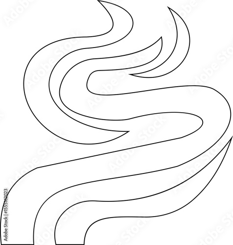 Aromas vaporize icon trendy flat hand drawn line comic doodle. Smells vector, hot aroma air fragrance , stink or cooking steam symbols, smelling or vapor, smoking or odors. cloud or wind silhouette.