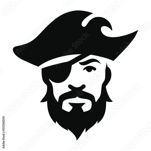 Cocked Hat Pirate Silhouette Illustration
