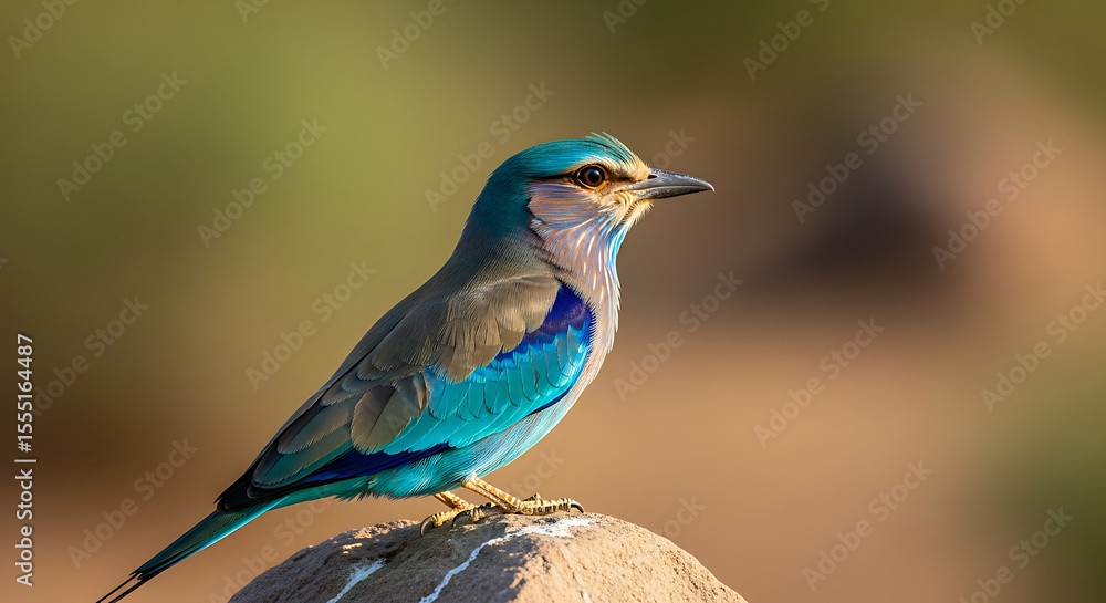 Naklejka premium Wildlife Photography of Indian Roller – Colorful Bird in Natural Habitat