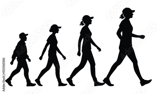 Person walking in outdoor environment silhouette