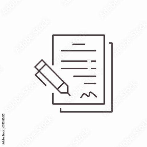 document signing pen icon sign vector