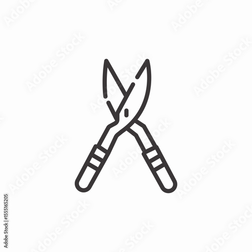 garden pruning shears icon sign vector