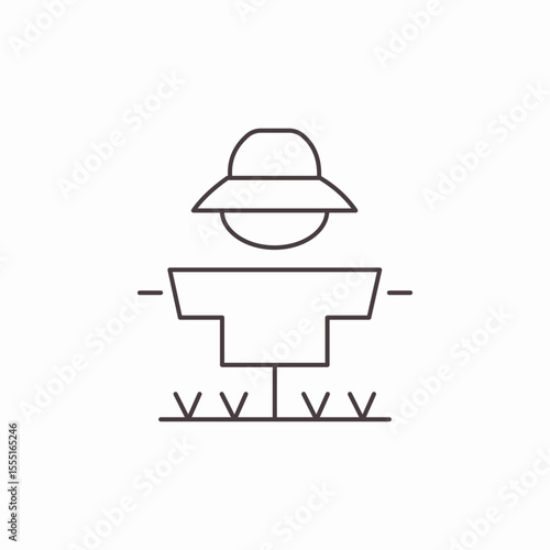 garden scarecrow icon sign vector
