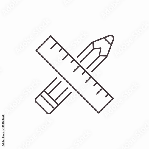 pencil ruler crossed icon sign vector
