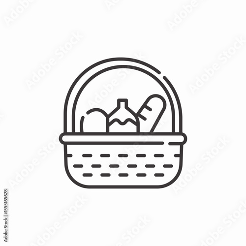 picnic basket food icon sign vector