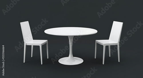 Modern Minimalist White Dining Table and Chairs Set