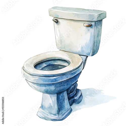 Toilet, watercolor vector, isolated on a white background.
