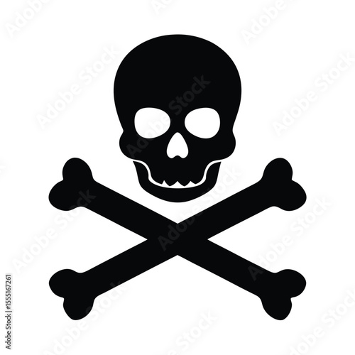 Crossbones and skull death silhouette
