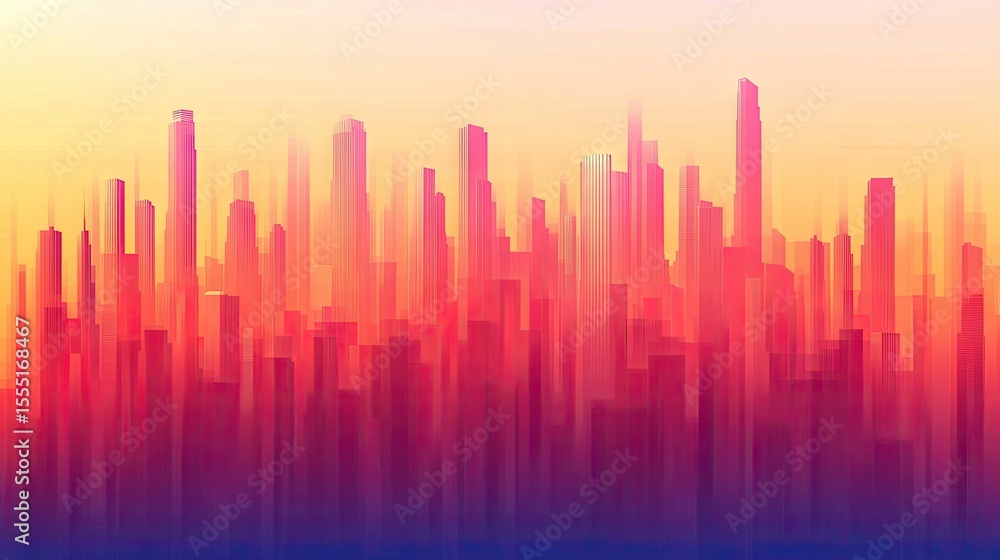 Abstract cityscape illustration with warm colors. Abstract cityscape illustration with warm colors.