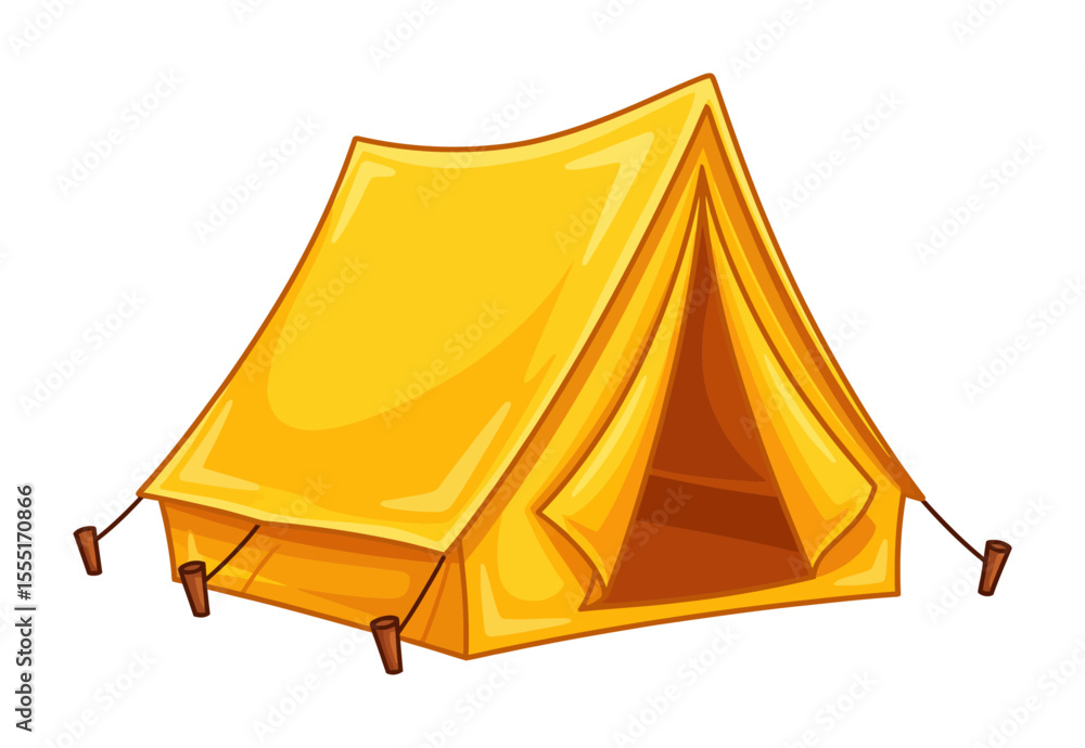 bright yellow Camping Tent, vector illustration isolated bright yellow Camping Tent, vector illustration isolated