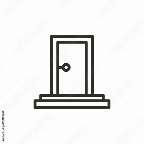 closed front door icon sign vector