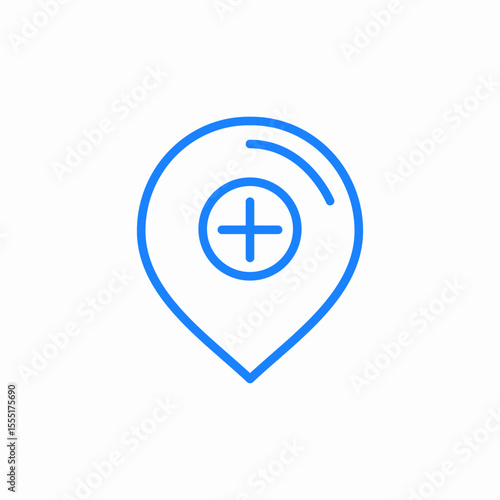 hospital location pin icon sign vector