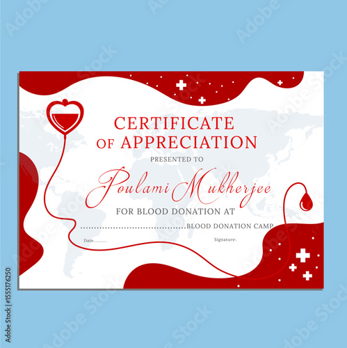 Blood donation certificate