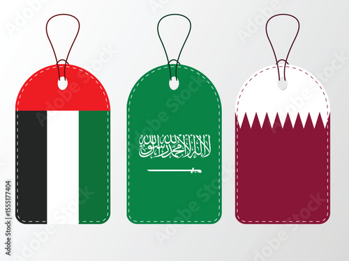 National Design Featuring Saudi Arabia, United Arabe of Emirates and Qatar Identity