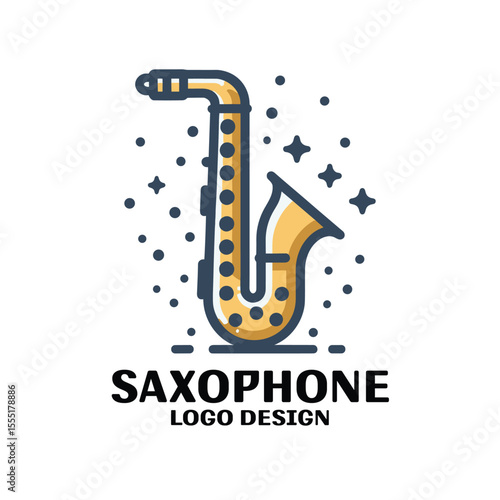 Saxophone Vector Logo Design