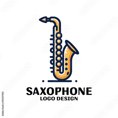 Saxophone Vector Logo Design