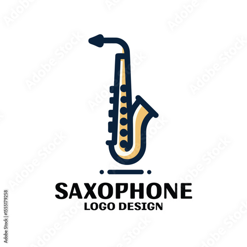 Saxophone Vector Logo Design