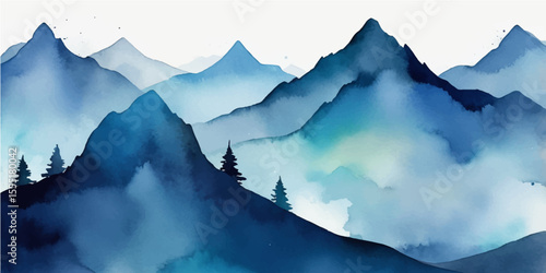 Snow-capped mountains pierce the morning sky, their peaks bathed in the soft glow of sunrise, creating a serene and majestic winter landscape