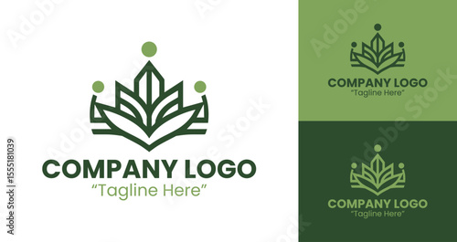 Geometric Green Logo Design for Professional Branding and Digital Business Identity