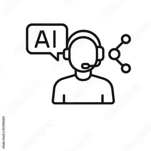 AI trainer icon – specialist in training artificial intelligence in a headset