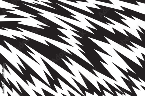
    Dynamic Black and White Zigzag Abstract Pattern
    High Contrast Geometric Lightning Bolt Texture
    Jagged Diagonal Stripes: Monochrome Abstract Background
    Abstract Zebra Stripe or Dazzle 