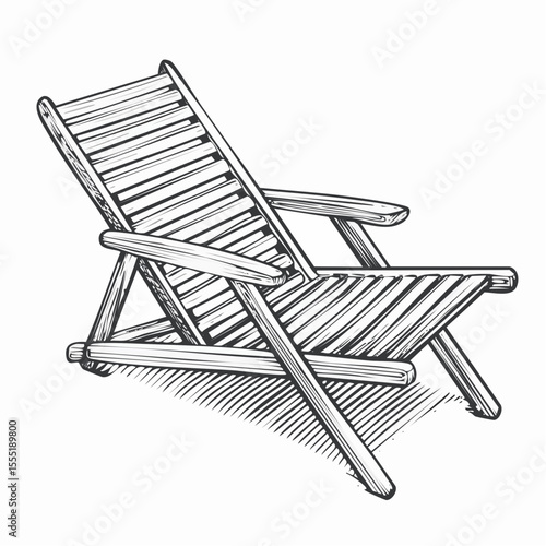 Sun lounger chair comfort vector image isolated on white background.