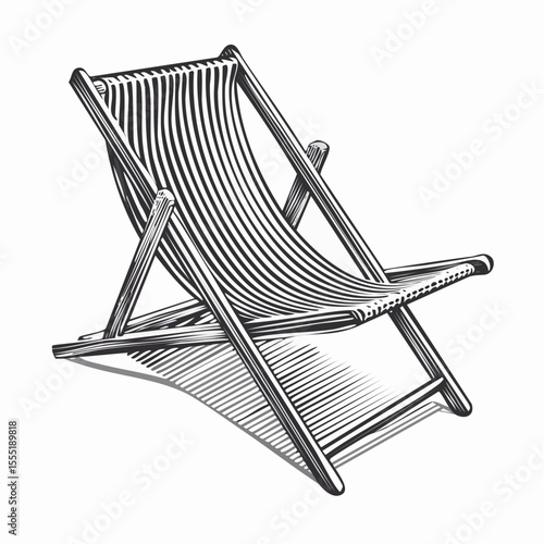 Sun lounger chair comfort vector image isolated on white background.