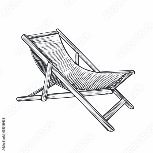 Sun lounger chair comfort vector image isolated on white background.
