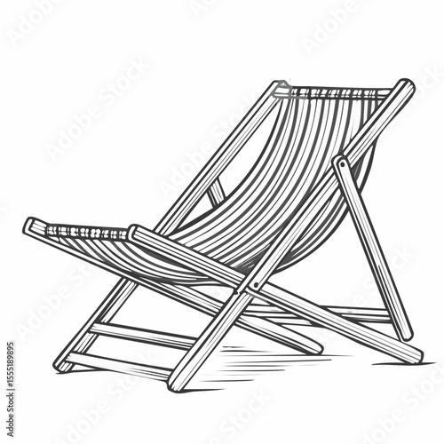 Sun lounger chair comfort vector image isolated on white background.