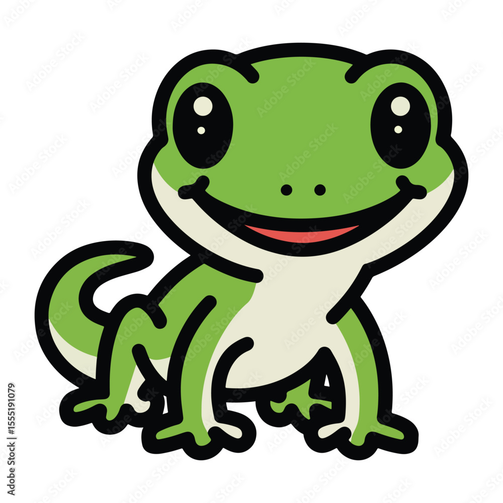 Lizard Gecko animal flat vector illustration on white background. Lizard Gecko animal flat vector illustration on white background.
