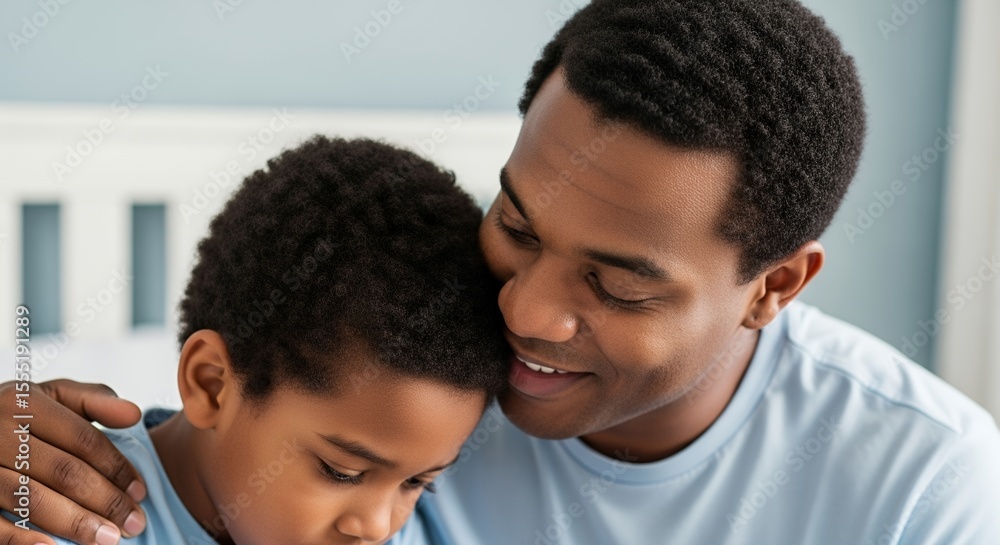 Tender moment between parent and child Tender moment between parent and child