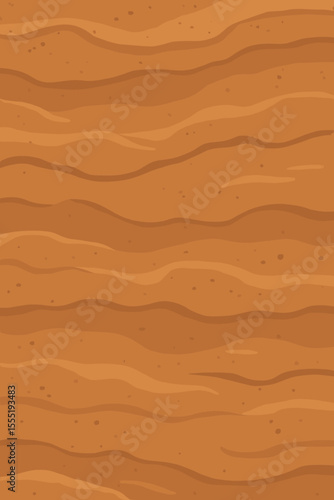 Seamless Natural Brown Sandstone Texture Pattern. Layered Earth Soil Surface. Abstract Geology Background. Cartoon Vector Illustration for Game Design, Construction, Landscaping, Nature Projects