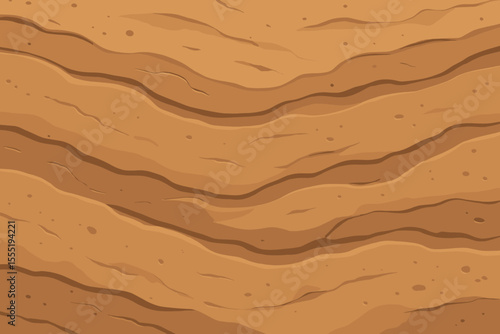 Seamless Natural Brown Sandstone Texture Vector. Layered Rock Surface Pattern. Abstract Desert Earth Background. Geological Sediment Illustration. Realistic Stone Terrain for Game or Design