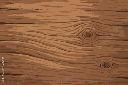 Rustic wooden texture seamless background. Natural wood grain pattern with knots. Weathered timber plank surface. Vintage organic lumber. Vector cartoon illustration for design, floor, wall, table.