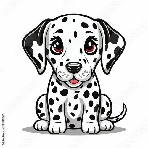 Cute baby dalmatian image vector isolated on white background