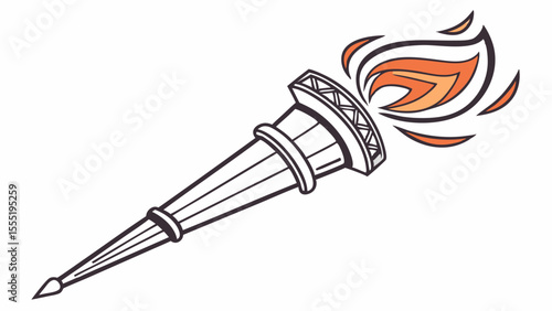 Fiery Torch Illustration A stylized flaming torch design.