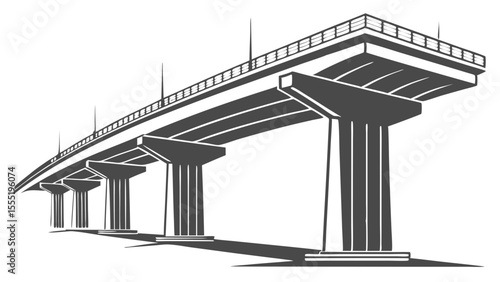 Modern Highway Overpass Bridge Design Illustration.