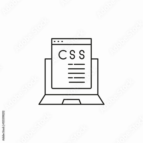 css code laptop icon sign vector
