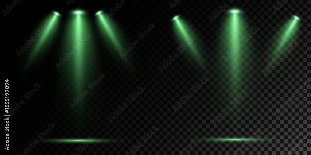 Obraz premium Realistic White Spotlight Beam on Transparent Background