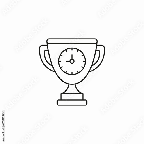 trophy clock achievement icon sign vector